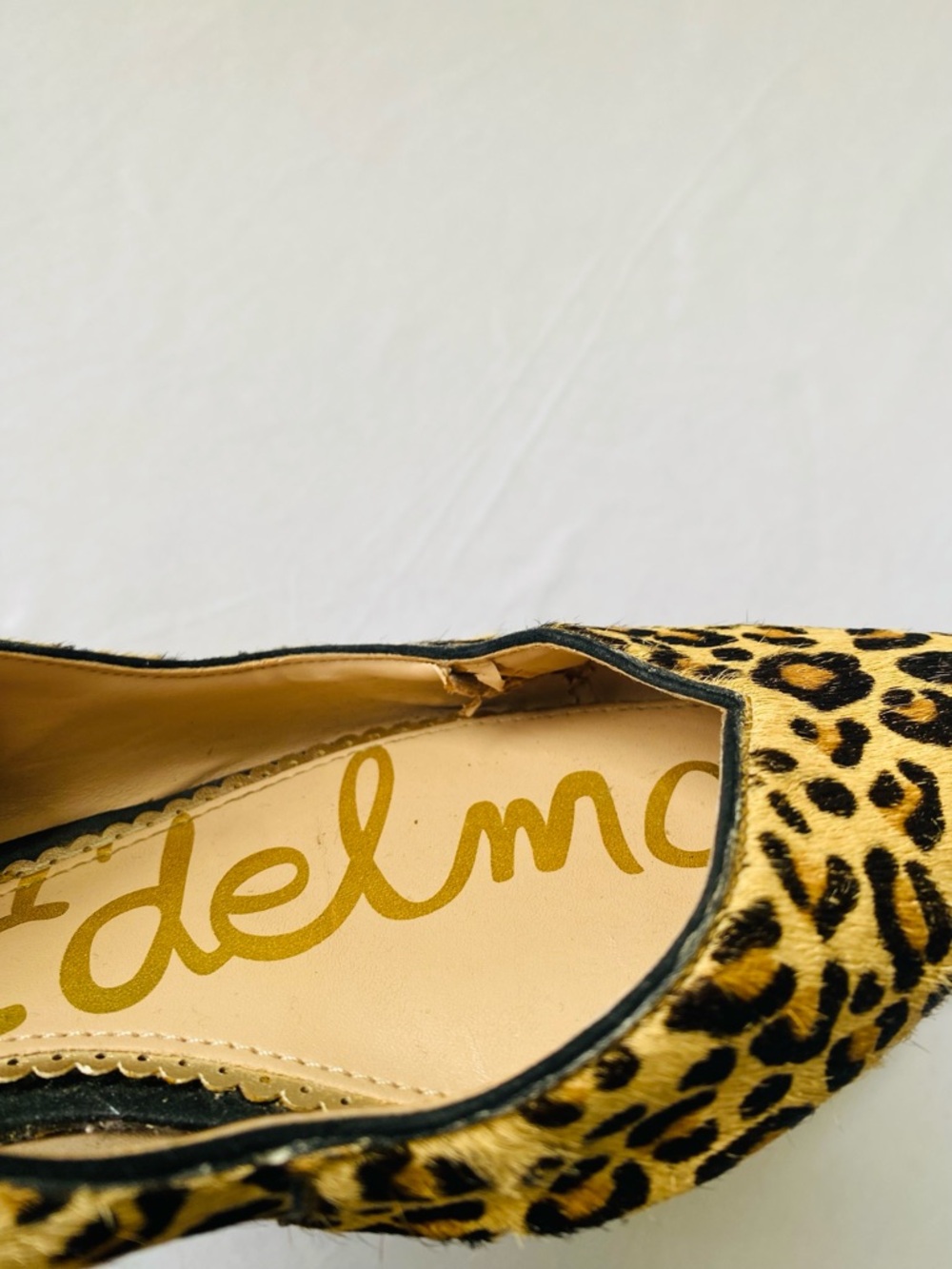 Sam Edelman Leopard-Print Pointed Toe Flats - Tan & Black Size 9.5 - Picture 9 of 12